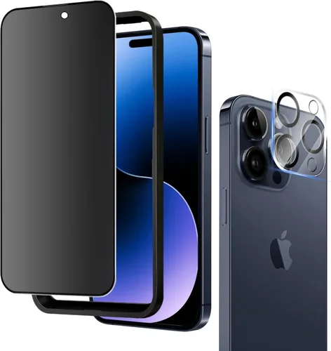 Miniatura 8 de Protector de pantalla de privacidad mate para iPhone 14 Pro Max de 6.7 pulgadas con protector de lente de cámara, cobertura completa, antirreflejos