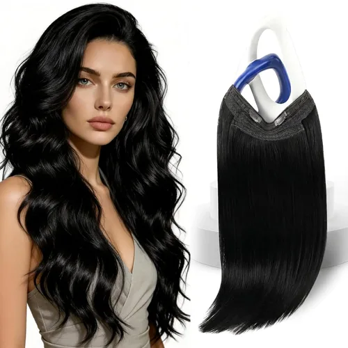Miniatura 43 de Sunny Hair - Extensiones de cabello humano con banda invisible, color rubio platino (#60), 20 pulgadas