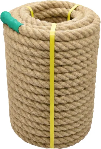 Miniatura 9 de Cuerda de yute natural de yute manila, cuerda de cáñamo náutica, cuerda trenzada natural gruesa y resistente para manualidades, agrupación, ancla