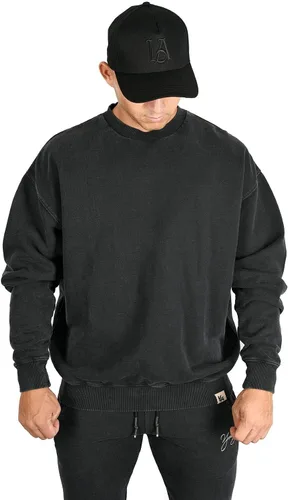 Miniatura 5 de YoungLA Sudadera de cuello redondo de gran tamaño para hombre, mezcla pesada cómoda Estilo cómodo activo 530
