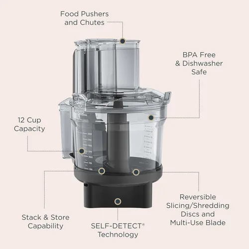 Miniatura 4 de Accesorio para procesador de alimentos de 12 tazas Vitamix con AUTO-DETECCIÓN, libre de BPA, con cuchilla de uso múltiple y dos discos reversibles