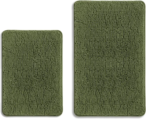 Miniatura 389 de Alfombra de baño pequeña de 12 x 18 pulgadas, lavable y absorbente, antideslizante, alfombra de baño de felpilla gruesa y suave para baño, ducha