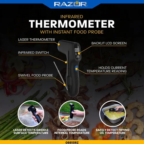 Miniatura 2 de Termómetro infrarrojo Razor con sonda instantánea para alimentos