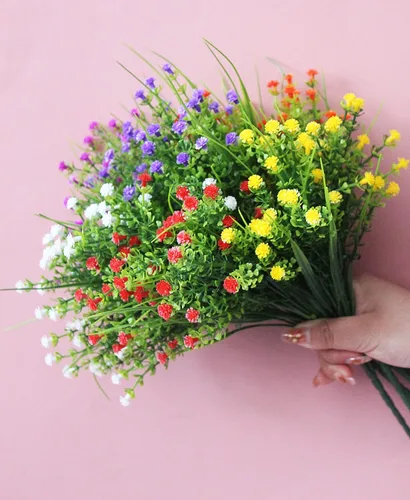 Miniatura 3 de JAKY-Global Flores artificiales Gypsophila Babysbreath - Ramo de plantas de agua falsas, 6 paquetes de plantas falsas, ramo de brida de boda, Mezcla