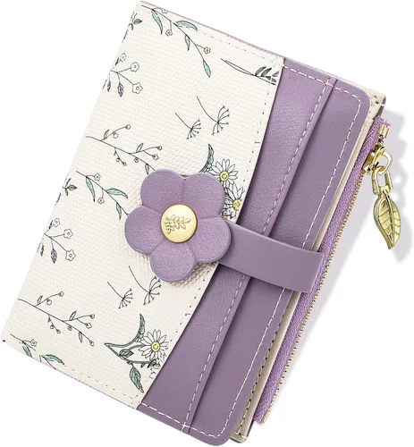 Miniatura 15 de Farcauo Cartera para Mujer delgada con Flores Kawaii, Carteras para Mujeres, Cartera Linda y delgada para Mujeres, Contemporáneo