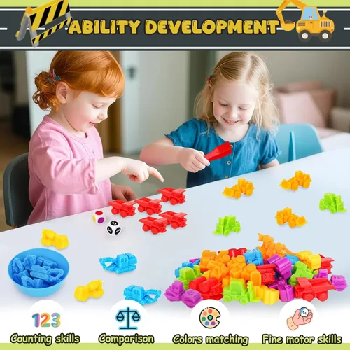 Miniatura 3 de Juego de contar colores para niños, juguetes a juego con tazas de clasificación y dados de juegos, actividades de aprendizaje preescolar Montessori
