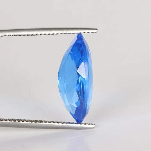 Miniatura 2 de GEMHUB 10.8 ct Piedra preciosa de zafiro de aciano azul marquesa para la fabricación de joyas Creada en laboratorio Piedra preciosa zafiro azul EPS