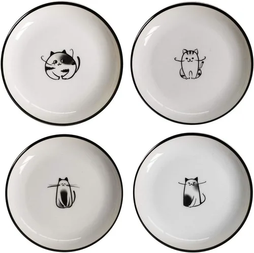 Miniatura 5 de Plato de cerámica para salsas laterales de gato, plato de condimentos para sushi y soja, platos para servir galletas, soporte pequeño de porcelana
