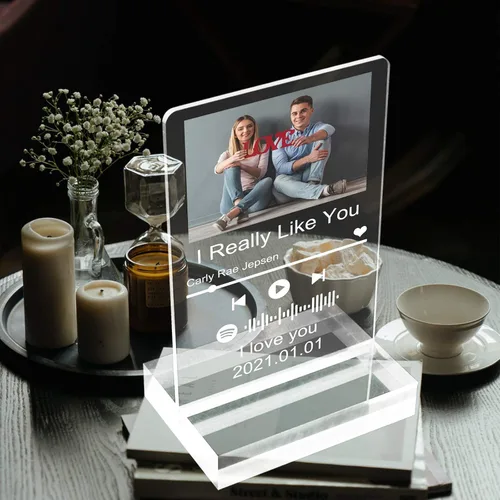 Miniatura 3 de Spotif Glass Art - Álbum de fotos de acrílico personalizado para el día de la madre, 3.9 x 5.5 in