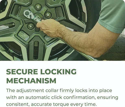 Miniatura 4 de eTORK Llave dinamométrica de ⅜" con sistema de bloqueo magnético - Llave dinamométrica de libras-pie (10-100 ft.-lb.) (15-135 N.m), Juego