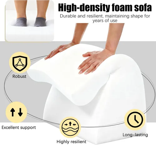 Miniatura 5 de Sofá modular Cloud de 110 pulgadas sin hueso, con diván en forma de L, modernos sofás tapizados para sala de estar y dormitorio, no requiere montaje