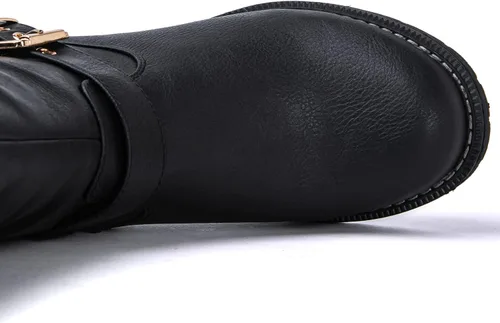 Miniatura 2 de GLOBALWIN Botas altas acolchadas hasta la rodilla para mujer, de tacón bajo, cómodas, a la moda, elegantes, botas de montar para mujer