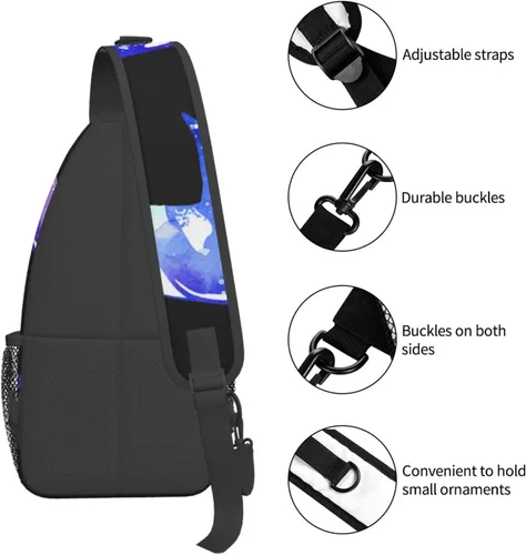 Miniatura 5 de LYNSAY Orca Killer Whale - Bolso cruzado en el pecho, bolso casual con correa, mochila de viaje ligera para hombres y mujeres para adultos