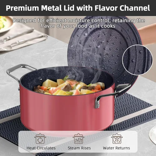 Miniatura 4 de Nuwave Lux - Juego de utensilios de cocina ligeros forjados de 13 piezas, sin PFAS, revestimiento de cerámica saludable G10 Duralon, ultra