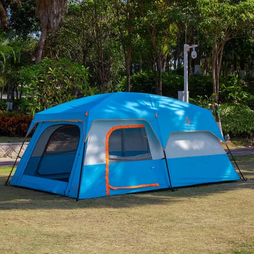 Miniatura 4 de KTT Extra Large Tent 10-12-14 Person(Style-B),Family Cabin Tents,2 Rooms,3 Doors and 3 Windows with Mesh,Straight Wall,Waterproof,Double Layer,Big