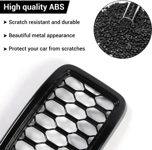 Miniatura 4 de JeCar Kit de molduras de malla para Jeep Grand Cherokee 2017-2020, color negro (7 unidades)