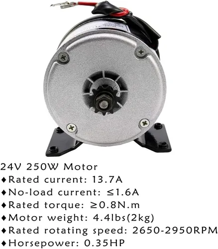 Miniatura 3 de TDPRO JCMOTO 24 V 250 W cepillado velocidad motor y controlador conjunto para scooter eléctrico Go Kart bicicleta e bicicleta triciclo ciclomotor