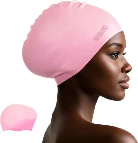 Miniatura 28 de Aegend - Gorros de natación para cabello largo, gorras de natación de silicona duraderas para mujeres, hombres, adultos, jóvenes, fáciles de poner
