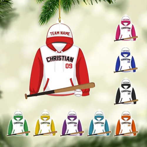 Miniatura 8 de Adorno de béisbol personalizado para niños, recuerdo de cerámica con nombre y número personalizado, algunos niños recién nacen con béisbol en sus