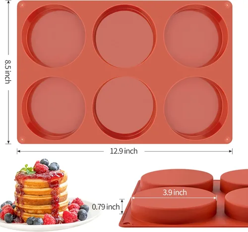 Miniatura 2 de Ocmoiy Molde de silicona para huevos de 4 pulgadas para sándwiches de desayuno, paquete de 2 moldes antiadherentes de silicona para muffin