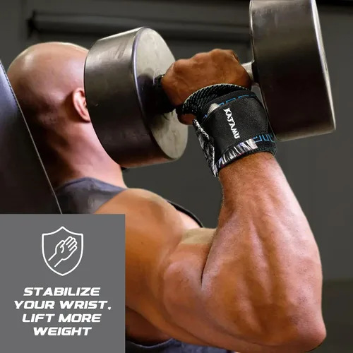 Miniatura 2 de Katamu Premium Wrist Wraps for Weightlifting — 18 Inch Cotton Wrist Support with Thumb Loop for Powerlifting, Bodybuilding and Bench Press, Men and