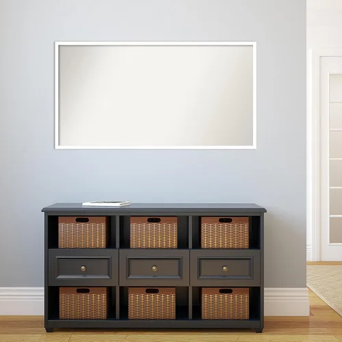 Miniatura 619 de Amanti Art Espejo de baño blanco para sobre el fregadero, 32 x 45 pulgadas, espejo de tocador rectangular blanco esbelto, marco de madera moderno