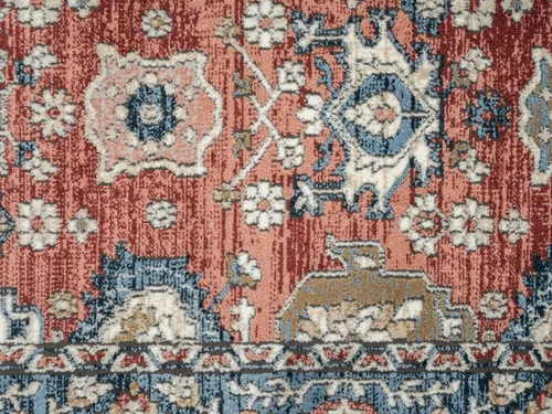 Miniatura 8 de Abani Savoy Collection - Alfombra de área, diseño vintage rojo y crema, 4 x 6 pies, fácil de limpiar, duradera para niños y mascotas, no desprende