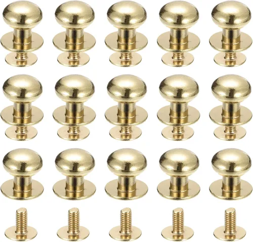 Miniatura 9 de uxcell Remaches de cabeza de bola de 0.157 pulgadas (0.157 in), tornillo trasero, paquete de 15 remaches de pezón de botón de cabeza redonda