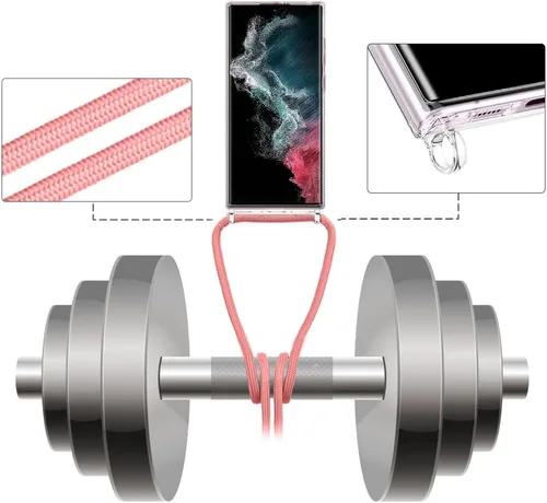 Miniatura 2 de Funda transparente compatible con Samsung Galaxy S22 Ultra con correa ajustable para el cuello, funda cruzada para Galaxy S22 Ultra, TPU