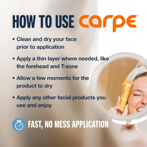 Miniatura 6 de Carpe Loción Facial Absorbente de Sudor para Control de Piel Grasa, Loción Facial Matificante con Ácido Hialurónico Hidratante y Escualano, Sin