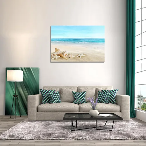 Miniatura 3 de DZL Art S74769 - Impresión de Pintura en Lienzo Paraíso Isla Tropical Playa con Palmeras Impresión Fotográfica Imágenes de la Naturaleza Arte