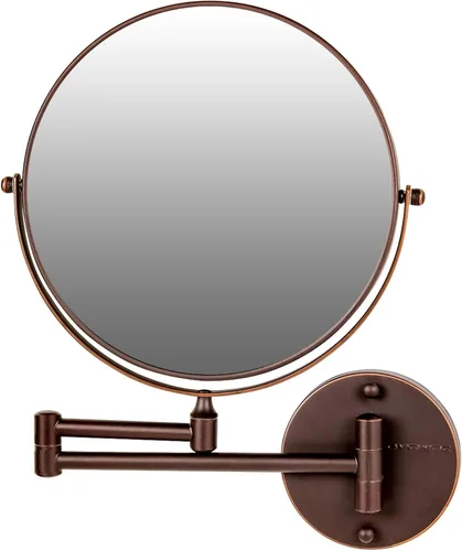 Miniatura 11 de OVENTE Espejo de maquillaje montado en la pared de 7 pulgadas con aumento 1X/10X, espejo redondo de tocador de baño de doble cara, diseño giratorio