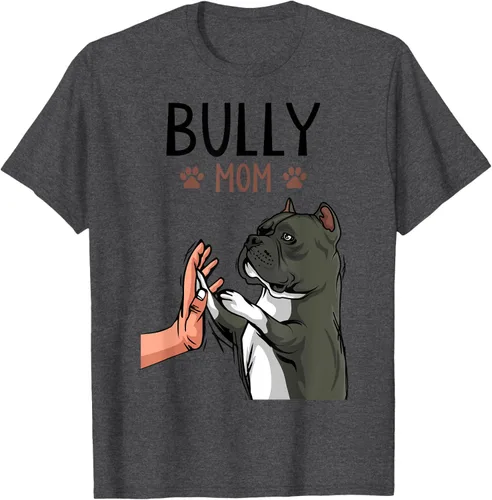 Miniatura 37 de American Bully Mom Cute Dog Mama Camiseta divertida para mujer, Blanco, S