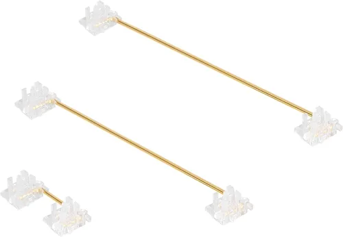 Miniatura 6 de DUROCK - Estabilizador de montaje de placa transparente transparente con cables chapados en oro compatible con estabilizadores de placa Cherry MX