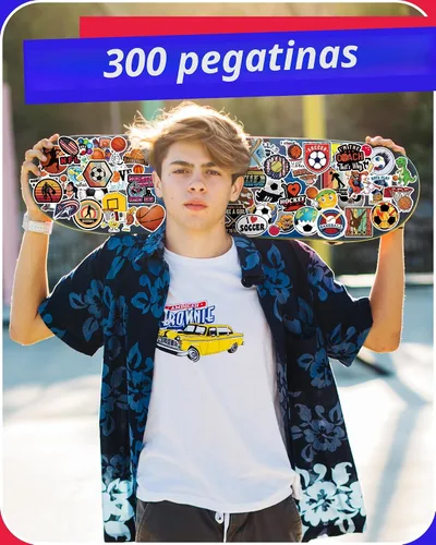 Miniatura 5 de pcnearty 300 piezas de calcomanías deportivas para niños, calcomanías de vinilo impermeables para botellas de agua y portátiles, paquetes