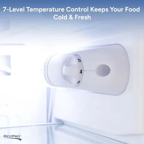 Miniatura 7 de RecPro Refrigerador RV de 3.3 pies cúbicos de 12 V Refrigerador negro con estantes ajustables, almacenamiento en puerta para 18 latas, puerta