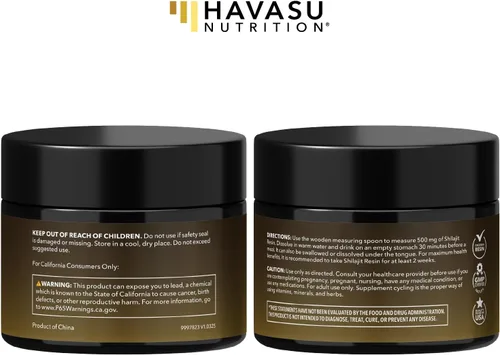 Miniatura 9 de Resina Shilajit del Himalaya con ácido fúlvico, ácido húmico y más de 80 oligominerales – 500 mg de Shilajit de grado dorado para hombres y mujeres