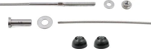 Miniatura 10 de Kit de barandilla de cable de 1/8 pulgadas, acero inoxidable 316 de 5 pies para postes metálicos, no requiere engarzado, sistema de fácil Sin tapas