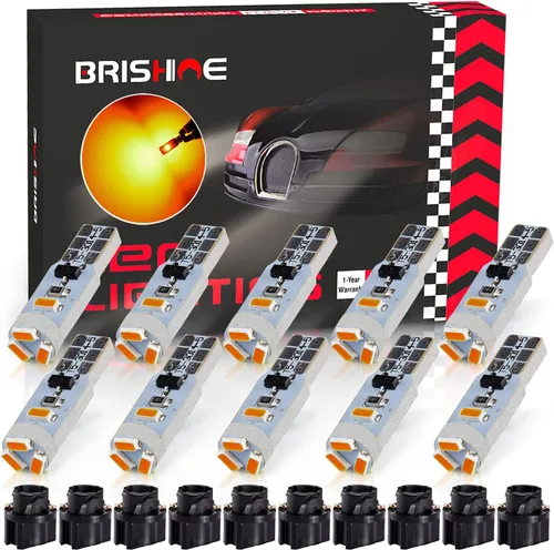 Miniatura 13 de 10X Bombillas LED T5 Ámbar Amarilla Canbus Sin Errores 3014 Chipsets 74 2721 37 PC74 70 73 17 Bombillas LED para Interior, Panel de Instrumentos
