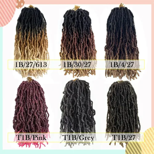 Miniatura 5 de Rastas de pelo sintético ombré, trenzas de ganchillo de 14 pulgadas, 8 paquetes, rastas suaves nuevas, trenzas de ganchillo pre-enrolladas, rastas