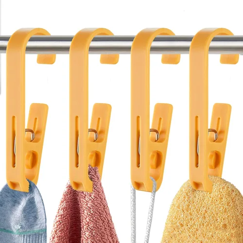 Ganchos de Lavandería con Clips Colgador Organizador de Armario Pinzas para Calcetines, Botas, Sujetadores, Toallas para Baño, Armario, Cocina,