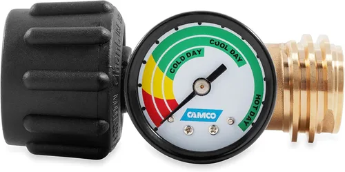 Camco medidor de propano para RV y detector de fugas | Cuenta con conexión tipo 1 para RV, navegación, parrillas de gas y más (59023)