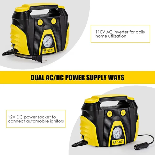 Miniatura 2 de Compresor de aire portátil inflador de neumáticos bomba eléctrica AC/DC