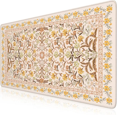 Miniatura 36 de iCasso Alfombrilla de mouse estética pequeña con diseño floral, mini alfombrilla de mouse portátil rosa, antideslizante y cómoda, de tela para mouse