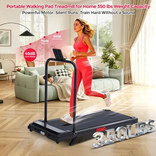 Miniatura 7 de Walking Pad with Incline and Handle Bar, 3.0HP Electric Protable Mini Walking Pad Treadmills for Home Small Space, Small Treadmill for Exercising