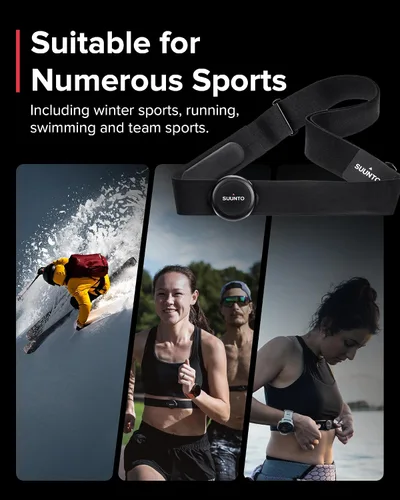 Miniatura 7 de SUUNTO Cinturón inteligente de frecuencia cardíaca: seguimiento superior de la frecuencia cardíaca, ajuste cómodo, negro