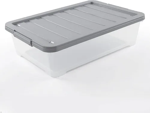 Miniatura 8 de 4 paquetes de cajas de almacenamiento debajo de la cama de 40 cuartos de galón, de plástico transparente debajo de la cama Plastic Underbed