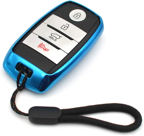 MECHCOS Compatible con Kia Forte Rio NIRO Forte Koup Optima Sedona Sorento Soul Forte5 Soul EV Sportage Funda Azul de TPU para Llavero Carcasa