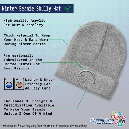 Miniatura 19 de Gorro de invierno para hombres y mujeres, gorro de acrílico con texto personalizado personalizado