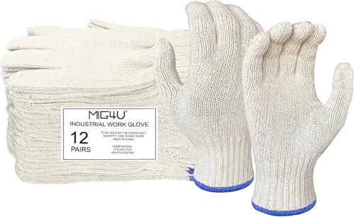 Miniatura 13 de MIG4U 12 Pares de Guantes de Trabajo - Guantes de Hilo de Algodón para Trabajo de Seguridad - Forro de Guante Protector de Manos Protección contra